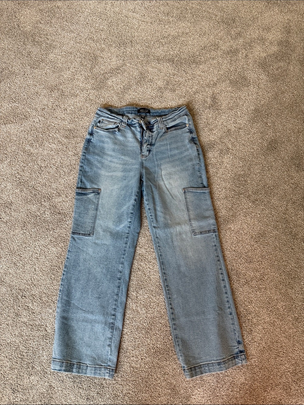 Judy blue Light Blue Women's Wide-Leg Cargo Jeans